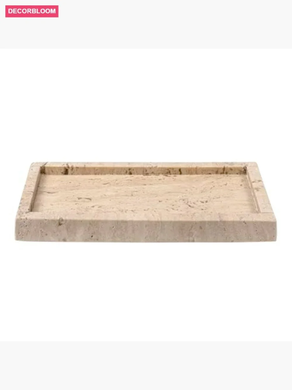 12x6 Luxe Stone Marble Vanity Tray for Storage and Decor